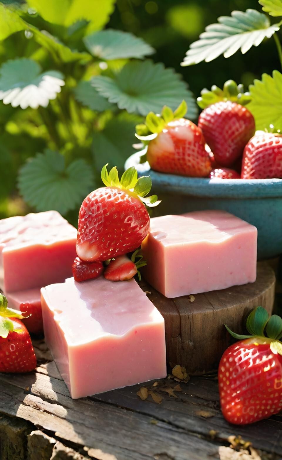 Strawberry Handmade Organic Soap Bar Natural Oil Wonderful Scent Premium Body