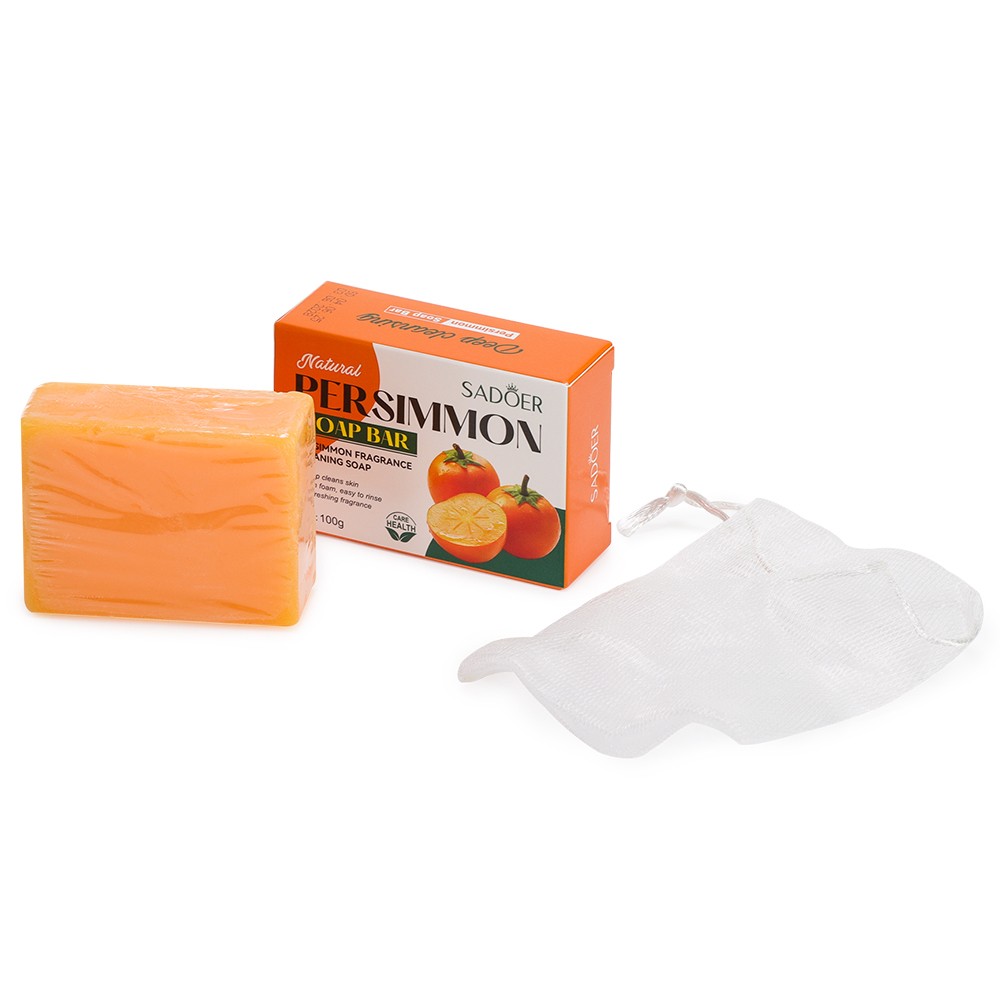 3PCS Persimmon Soap Bar for Old People Smell, Natural Body Odor Control Bar Soap