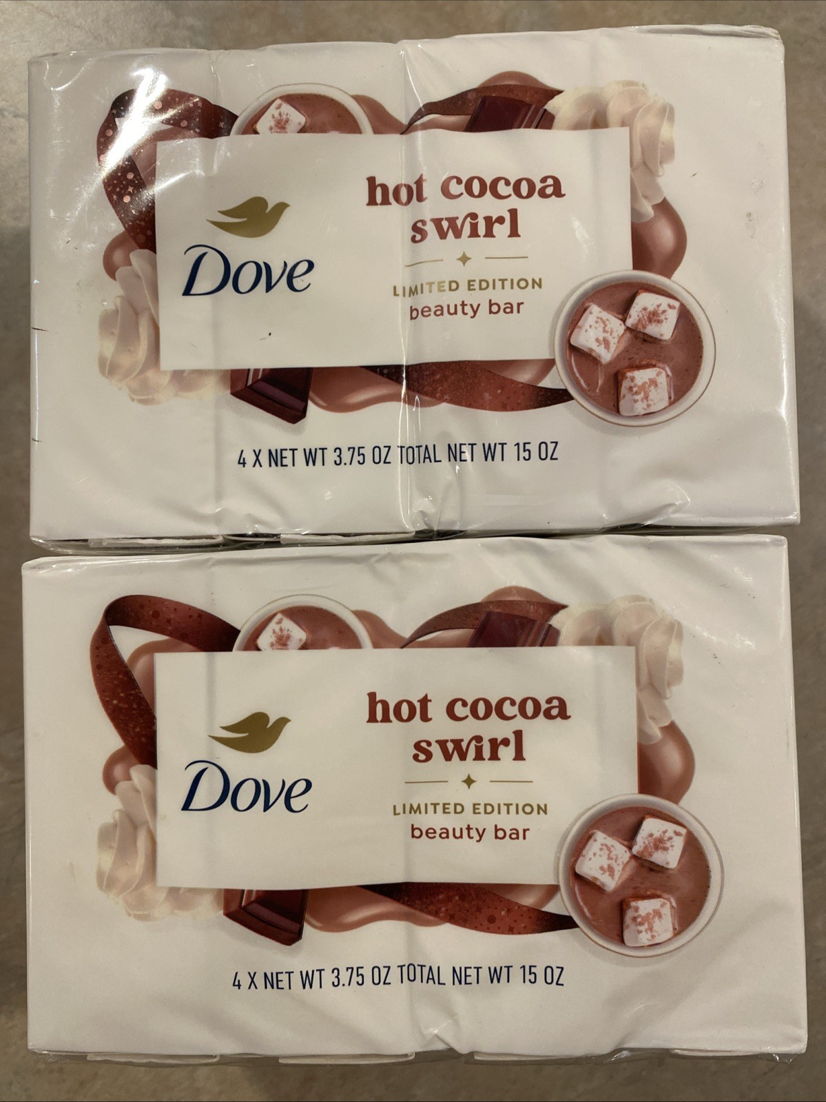 2x 4-Pack Dove Hot Cocoa Swirl Beauty Bar Soap 3.75oz. (8 Total)