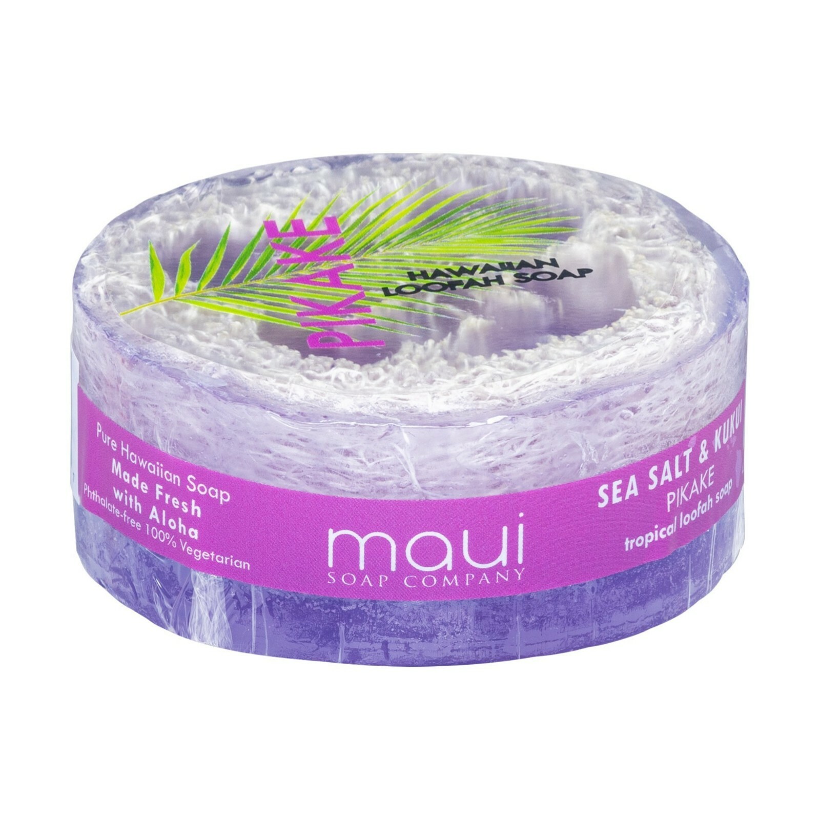 Maui Soap Co Loofah Soap – Pikake with Sea Salt & Kukui Oil