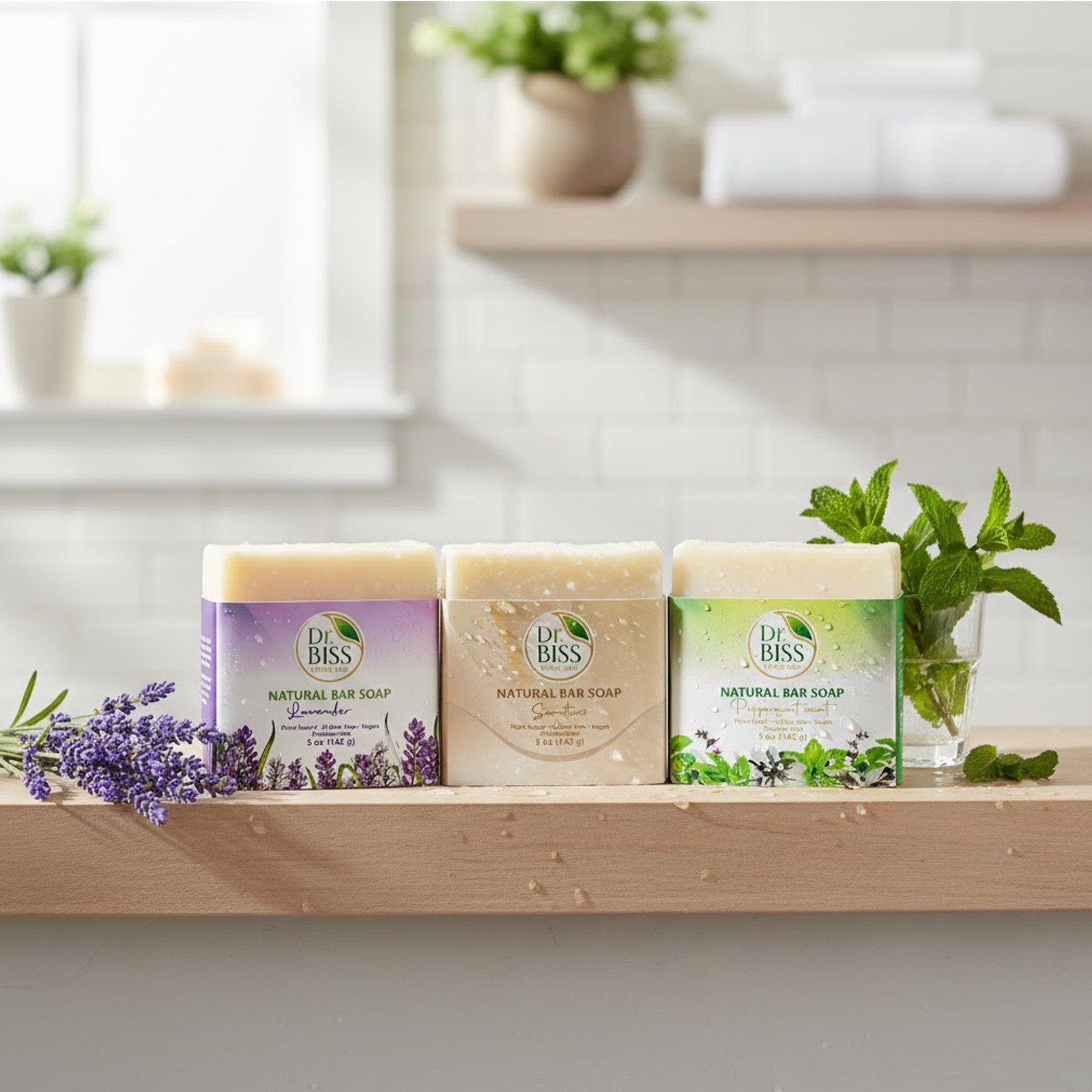Dr. BISS Olive Oil Blend Bar Soap 5 oz – Lavender, Peppermint & Unscented
