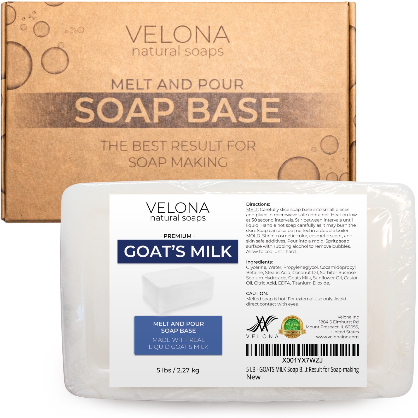 2,5,10,25 LB – GOATS MILK Soap Base by Velona | SLS/SLES free | Melt and Pour
