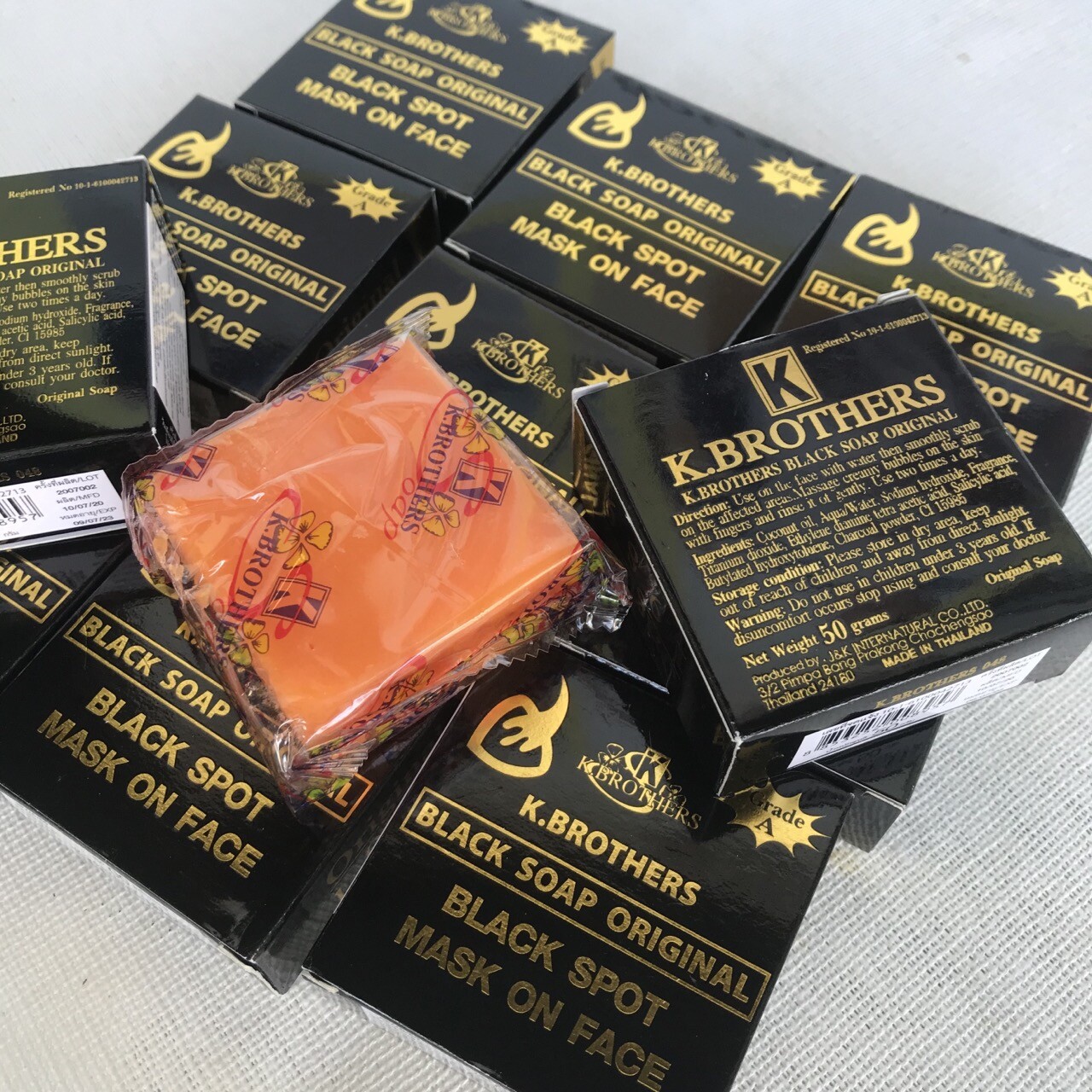 24x K-BROTHERS Original Beauty Care Face Out For Black Spot Whitening Soap 50g.