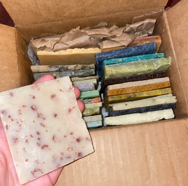 100 Handmade Soap Slice Ends Bulk Sampler Cold Process Soap Pieces
