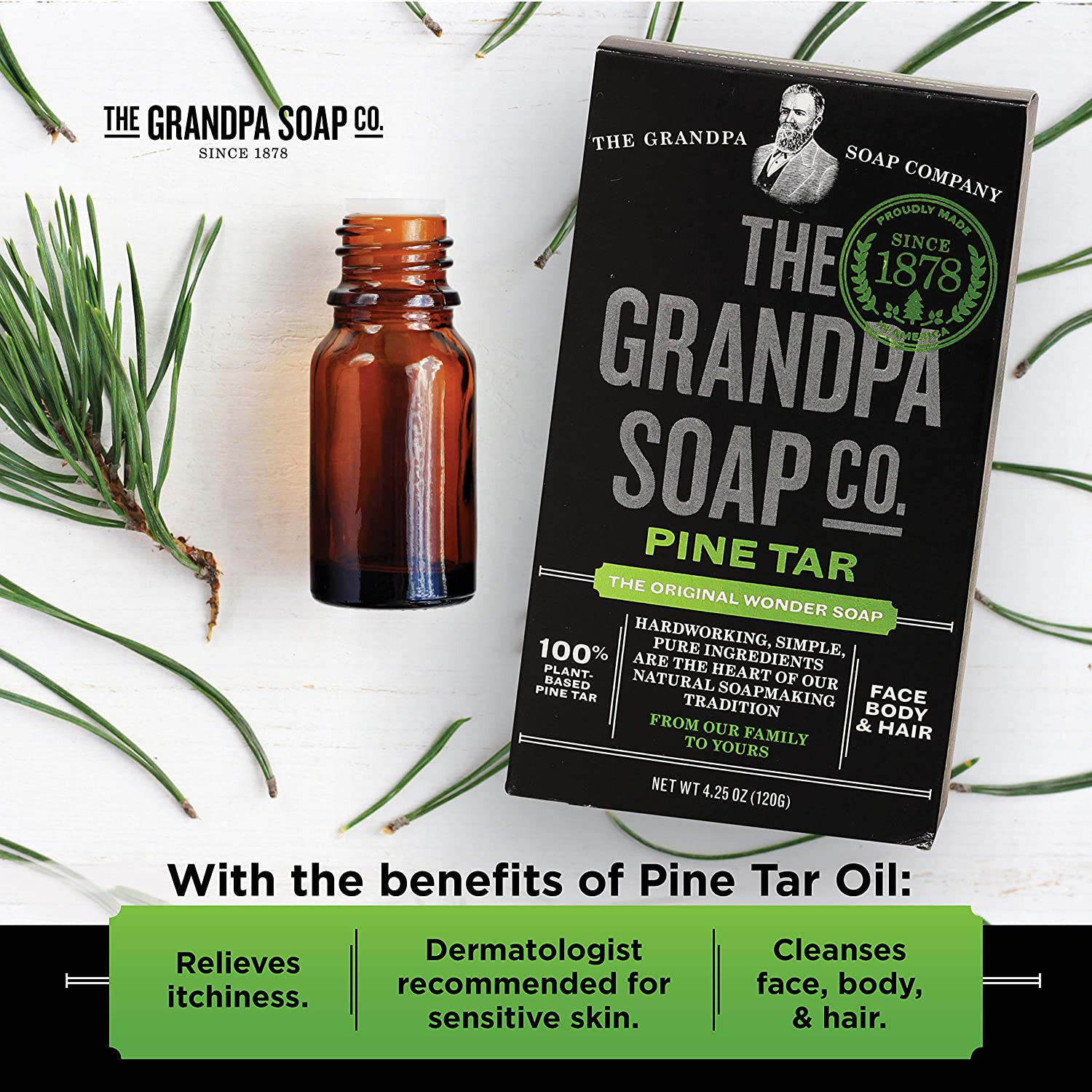 Grandpa’s Soap Pine Tar 4.25 oz (8-Pack)