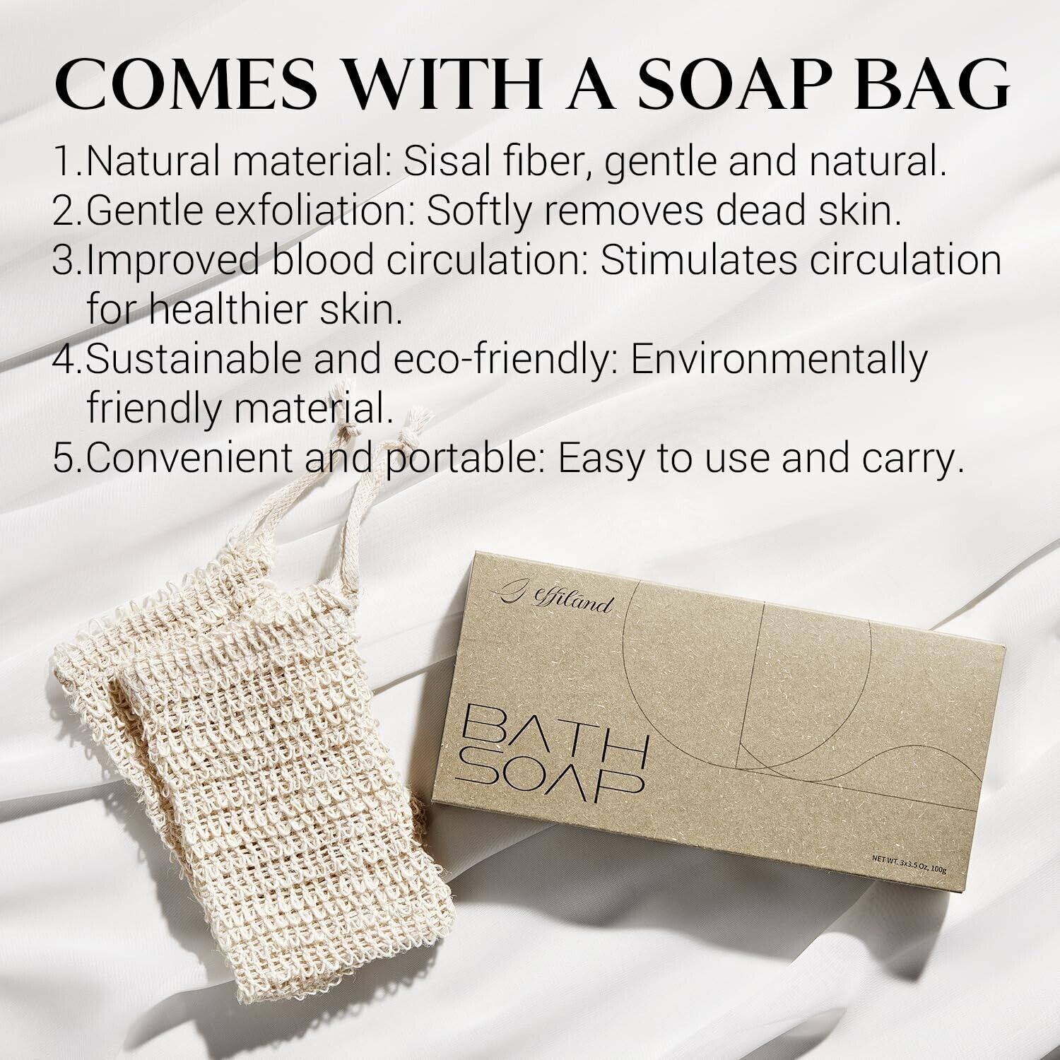 Men’s Natural Bar Soap, Pine, Coffee & Ocean Scent Soaps with 2 Loofah Bags