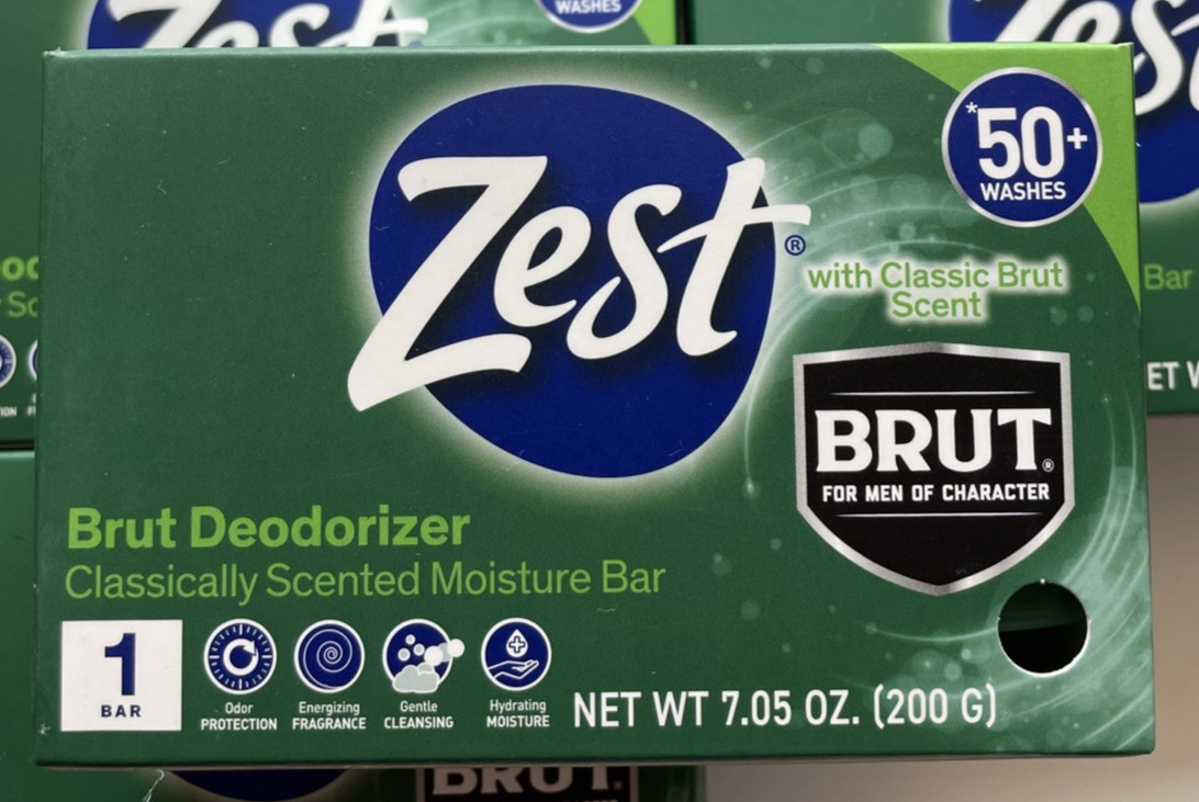 5 Zest Brut Deodorizer Classically Scented Moisture Bar Soap 7.05 oz. each