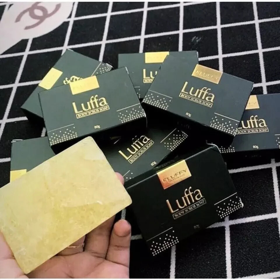 New 80g Fluffy Luffa Body Scrub Soap Bar Remove Dirt Dead Skin Cells