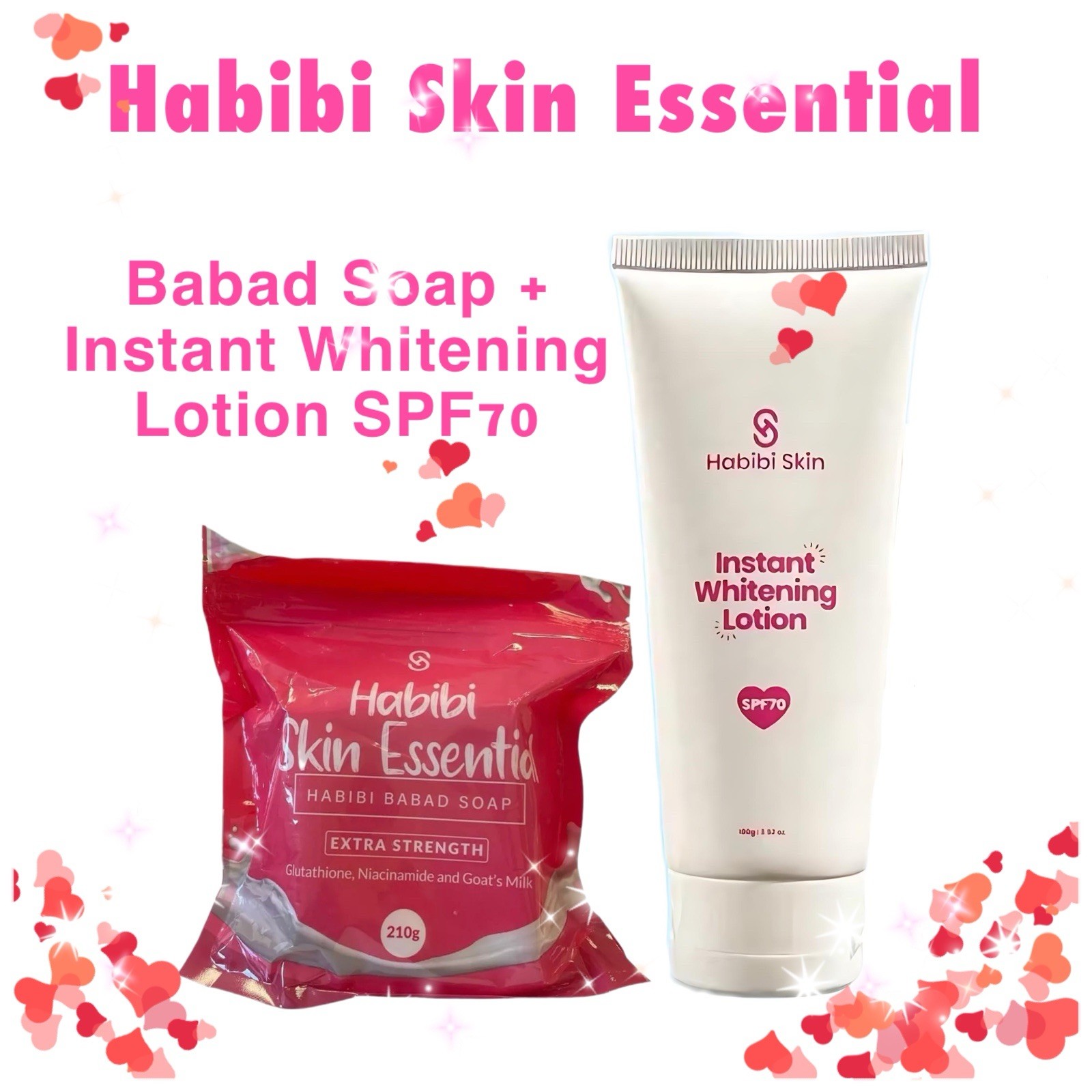 Habibi Skin Essential BABAD SOAP + Instant Whitening Lotion SPF70