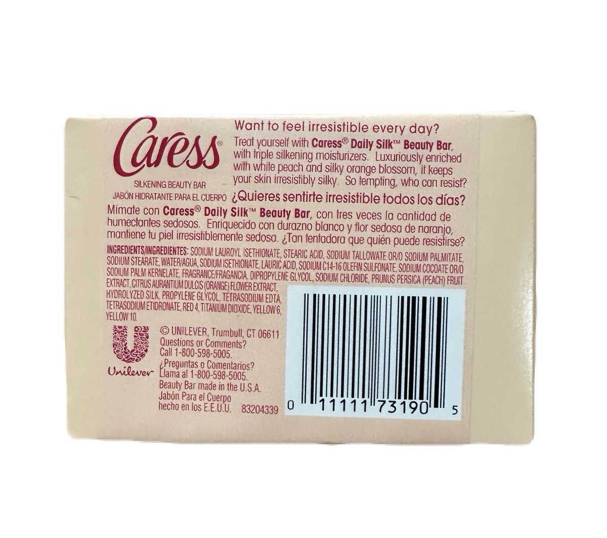 Caress Beauty Bar Soap Daily Silk with White Peach & Orange Blossom 4 Oz 2 Pack