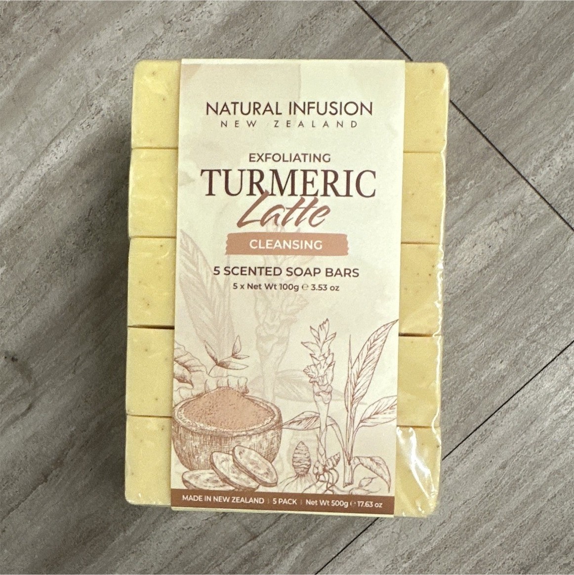 Natural Infusion NZ Exfoliating Turmeric Latte Soap 5Pk 17.63oz