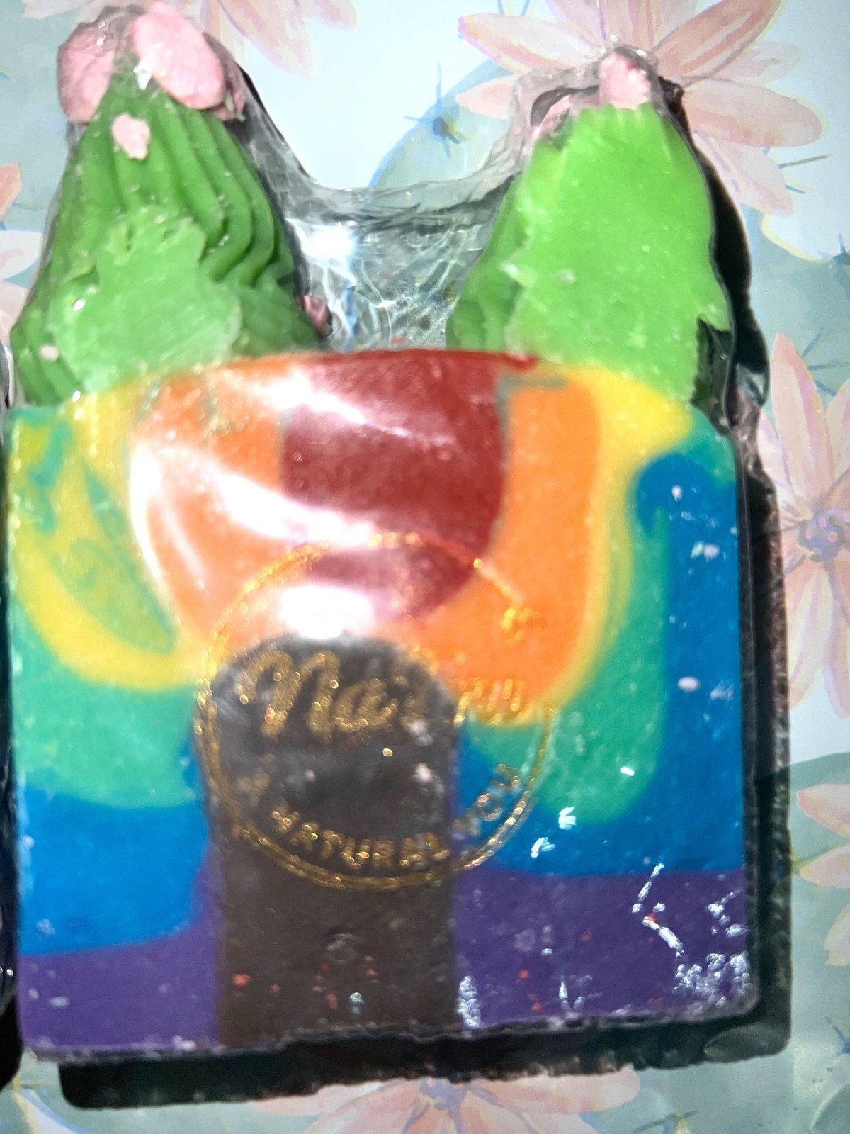 Handmade Cactus & Rainbow Soap Bars 10oz Natural Scented Artisan Soap Gift Set