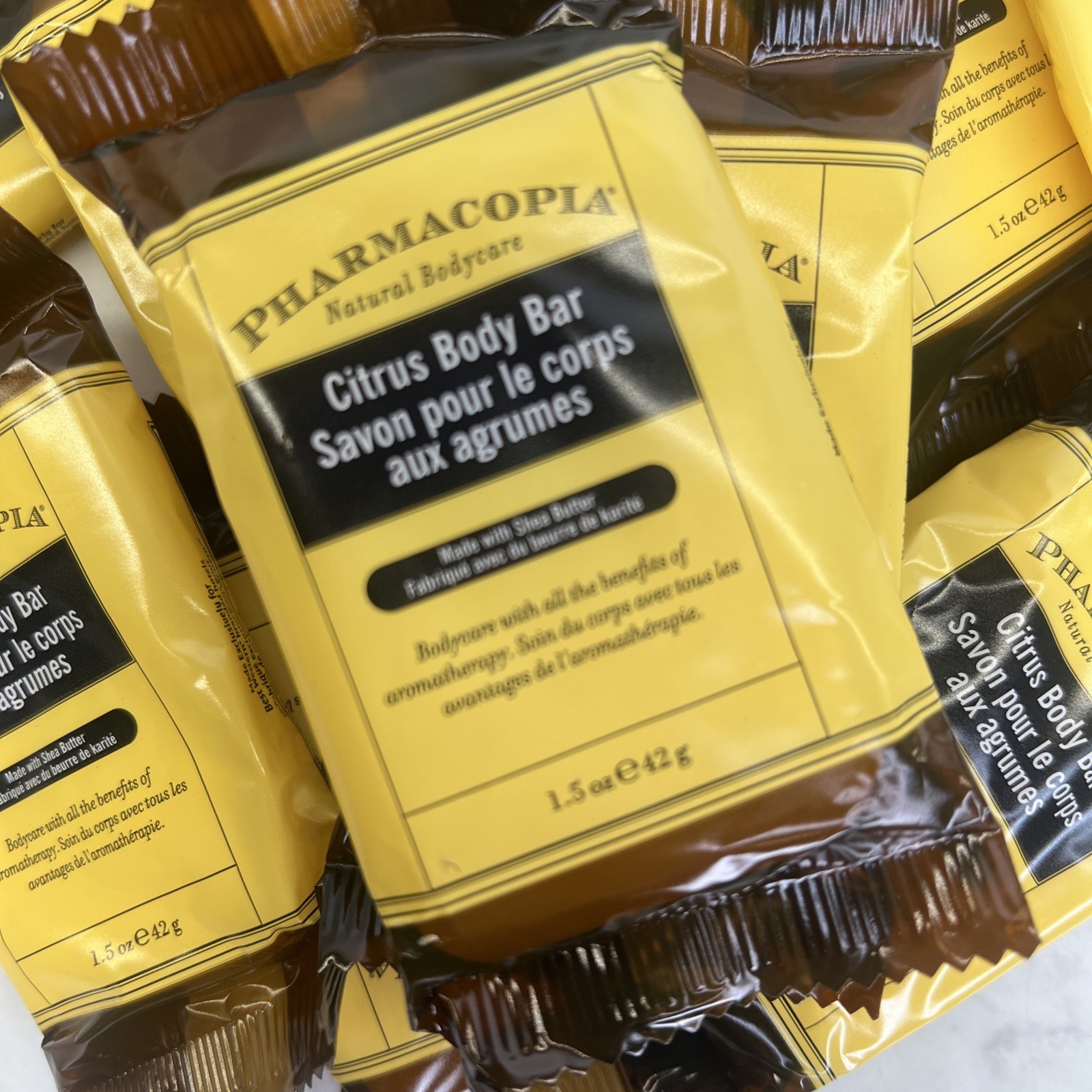 Pharmacopia Citrus Body Bar Aromatic Soap, 1.5 oz Travel Size, Lot of 10 Bars