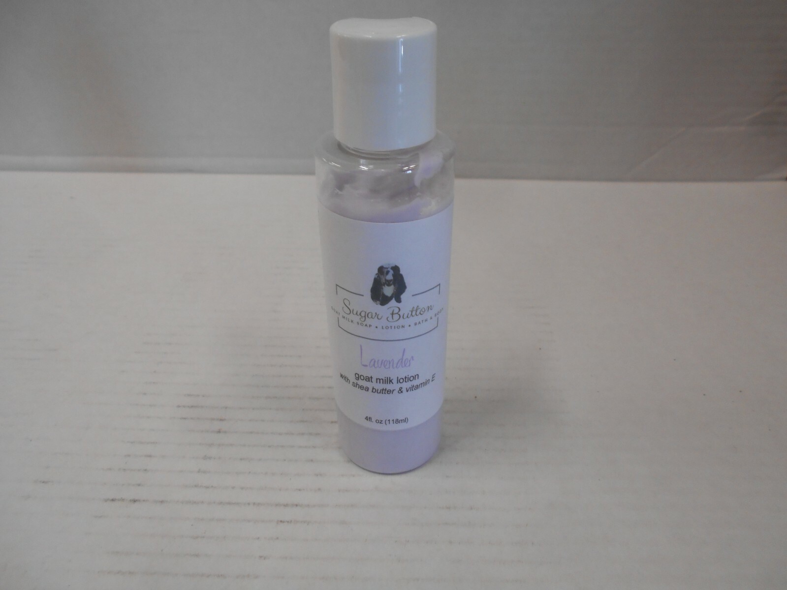 *SUGAR BUTTON GOAT MILK LOTION SHEA BUTTER VITAMIN E LAVENDER 4 OZ
