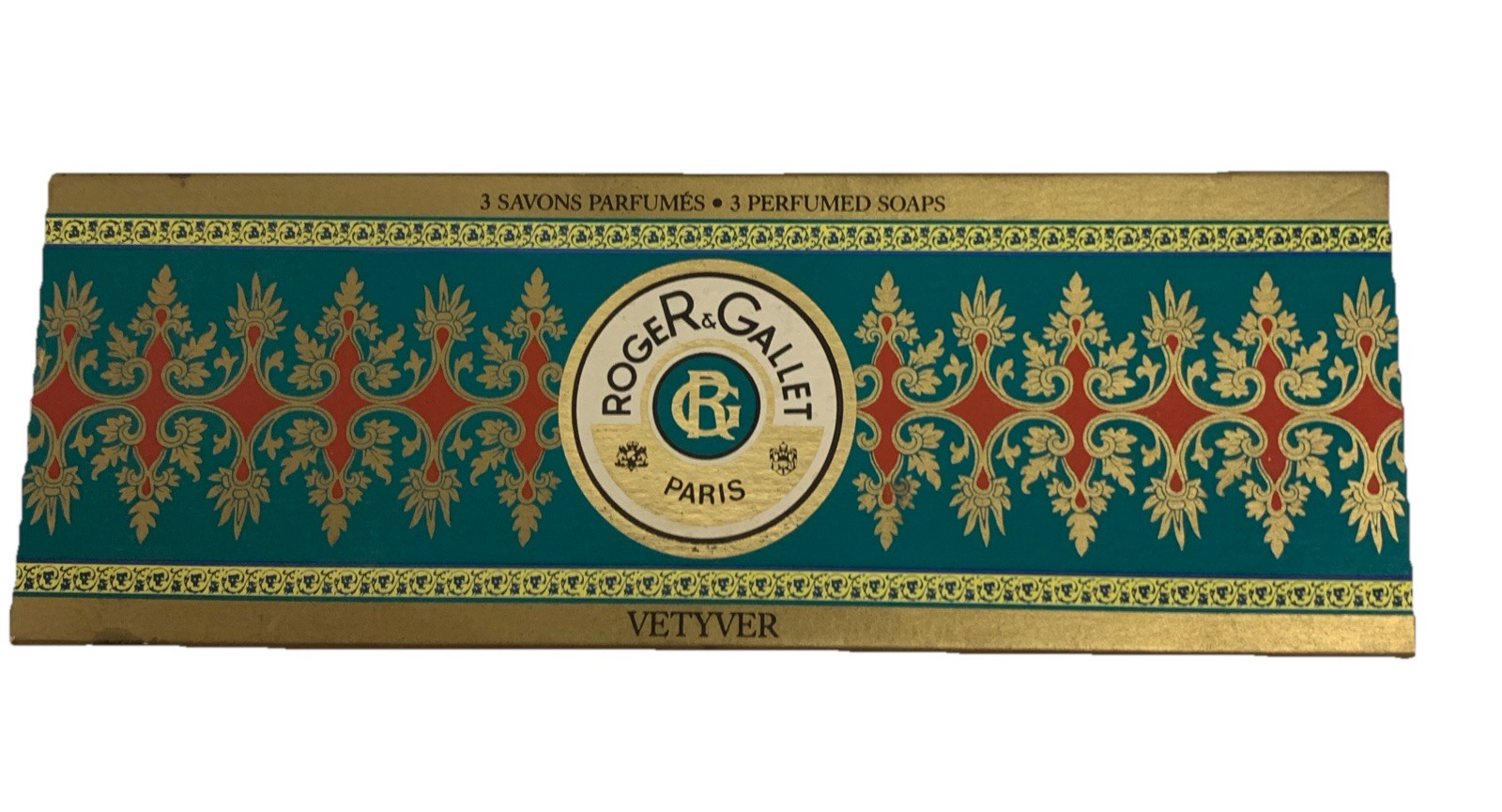 (1) ROGER & GALLET VETYVER VETIVER SOAP THREE 3.5 Oz DISC Bars Wrapped View