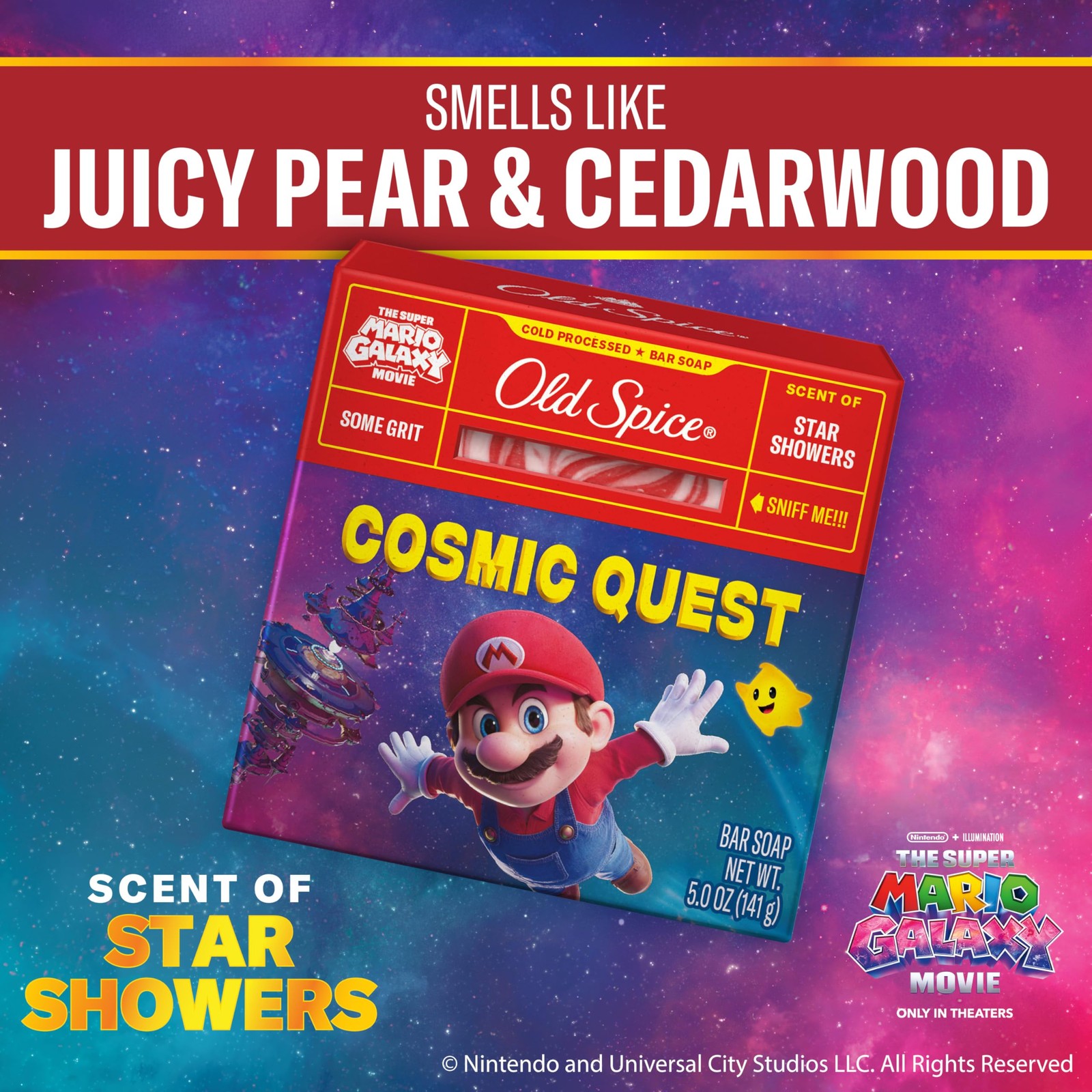 Old Spice Bar Soap for Men, x The Super Mario Galaxy 5 Ounce (Pack of 1), Red