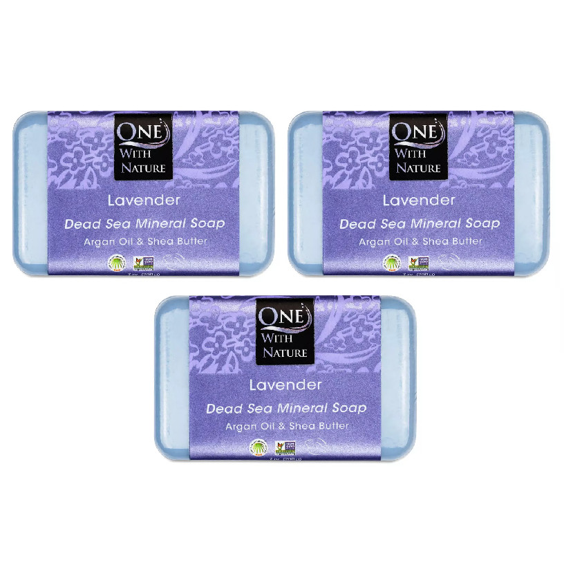 One With Nature Dead Sea Mineral Soap Lavender 7 oz (pack of 3)