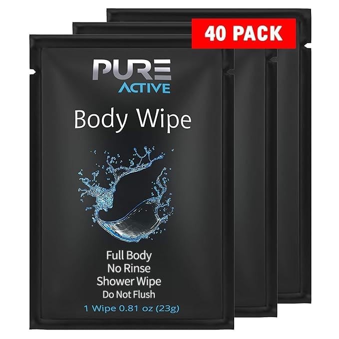 Shower Body Wipes, 40 Individually Wrapped Personal Hygiene Body Wipes for Wo…