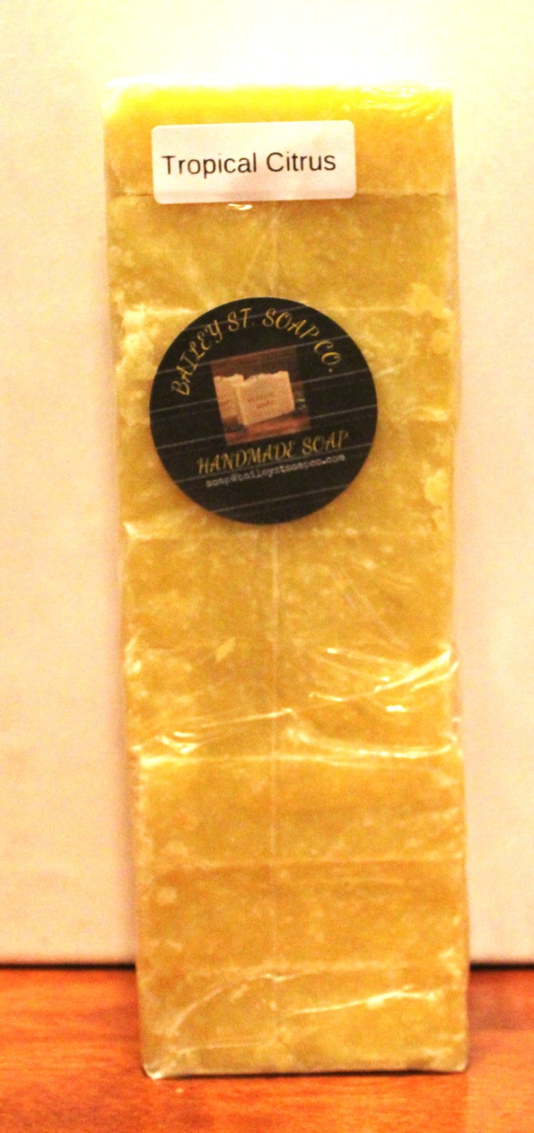 Tropical Citrus Scrub Cold Processed handmade soap loaf, 9 precut bars