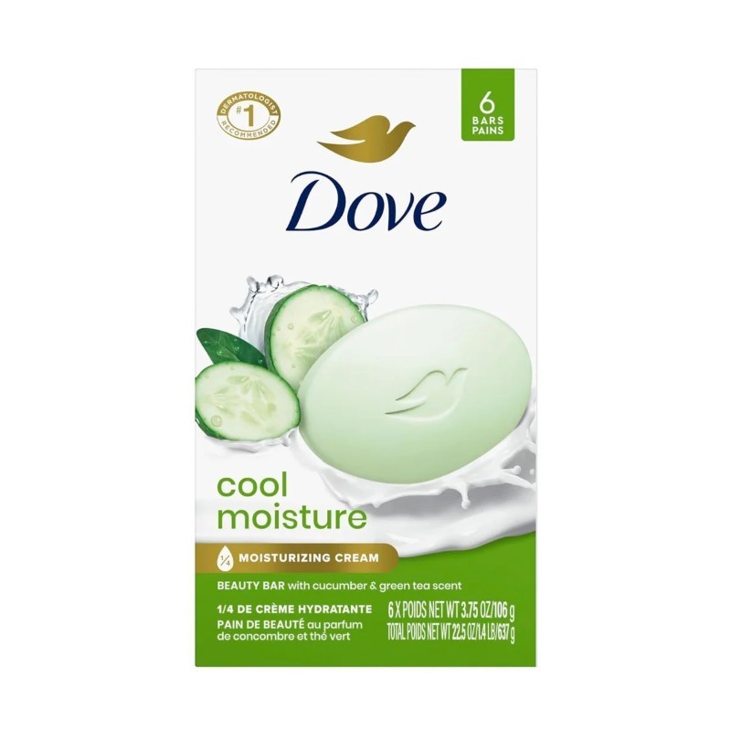 6x Dove Soap Bar Cool Go Fresh Moisture Hydrating Cleanser Beauty Bar 3.75oz