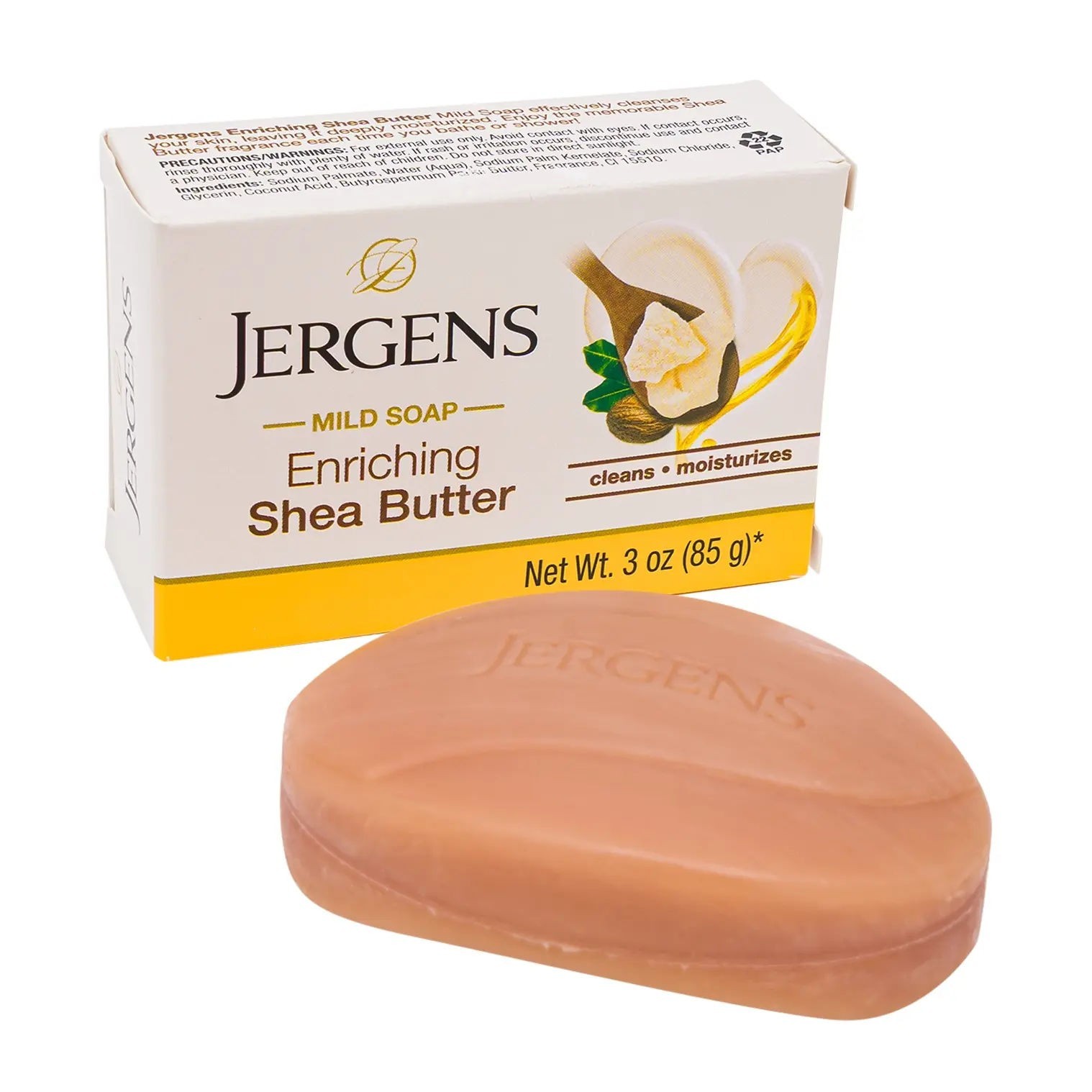 NEW! JERGENS (2-BARS) 3 Oz. (85g) Bars 🟡🫧 ●SHEA BUTTER● Enriching Mild Soap🫧.