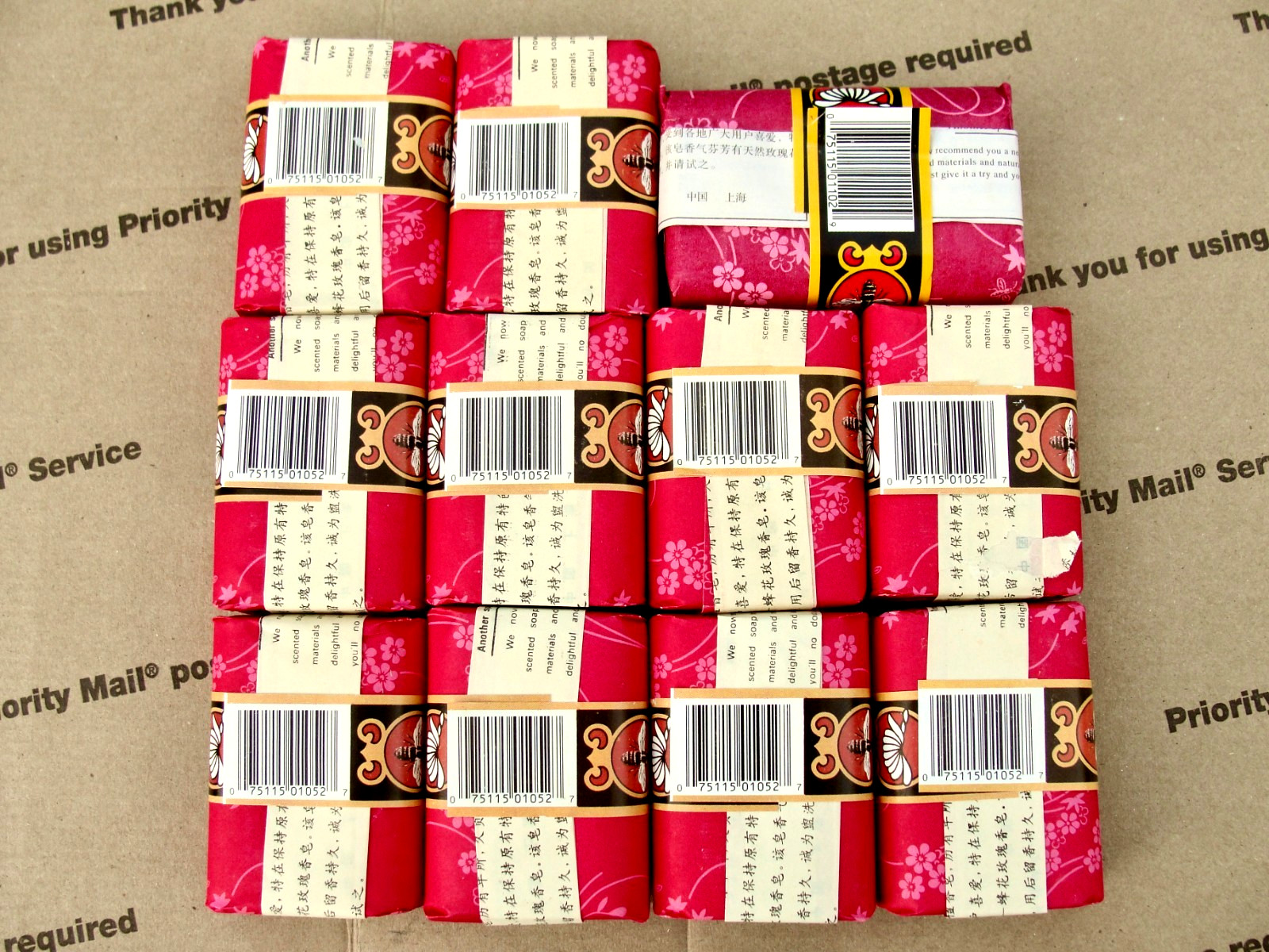 11 Pack Case – Bee & Flower Rose Scent, Vintage Body Soap FREE SHIPPING