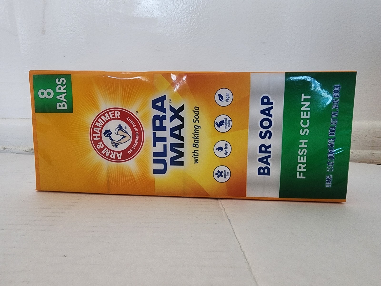 Arm & Hammer Ultra Max Bar Soap Baking Soda Fresh Scent 8 Bars Body & Hands