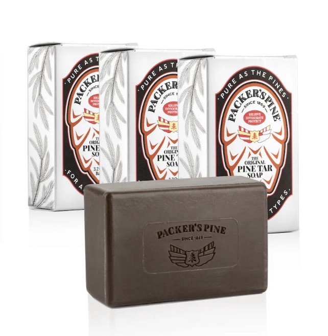 Packers Pine Tar Soap 3.2 Ounce Bar (3 PACK)