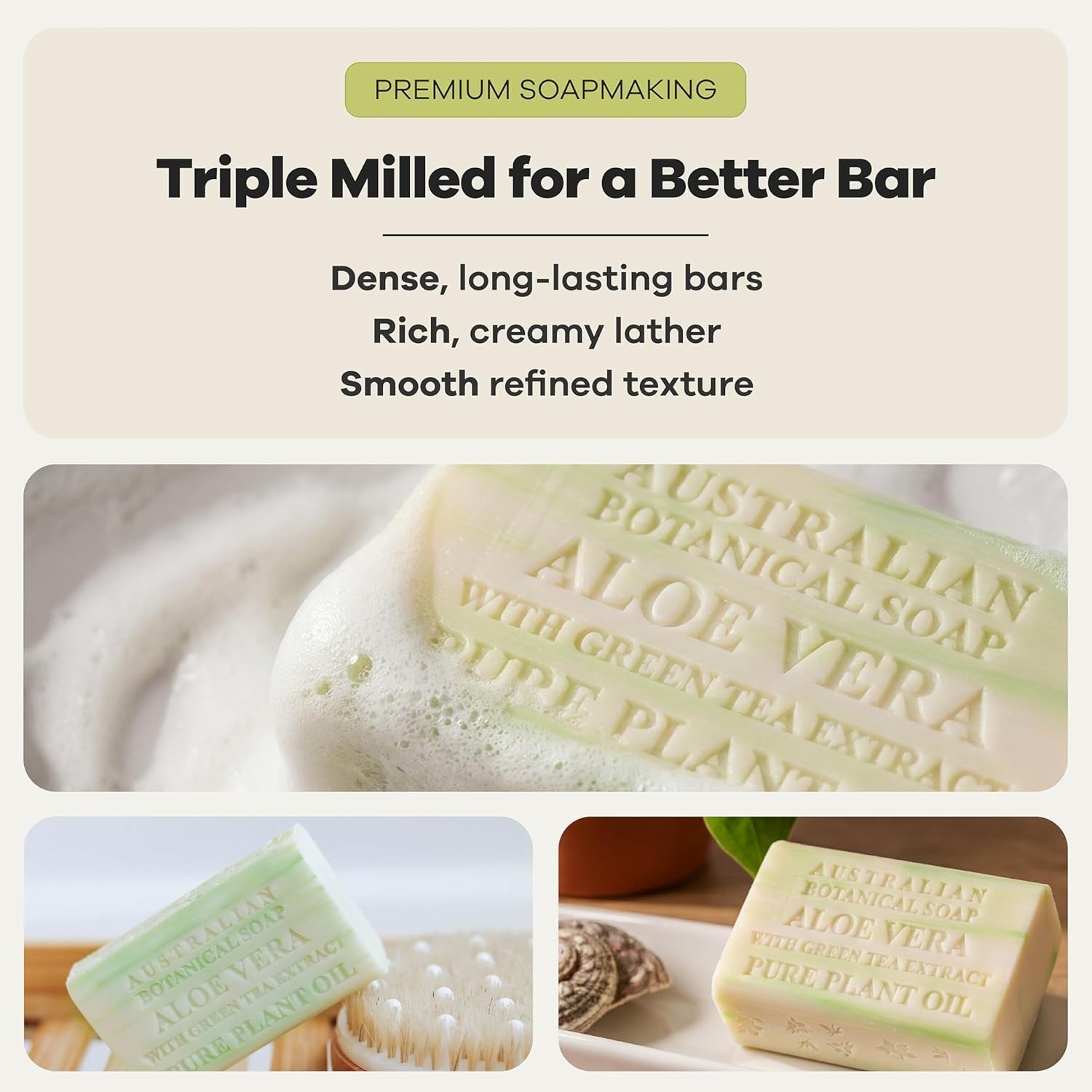 Moisturizing Aloe Shea Butter Soap Bars – 8 Pack