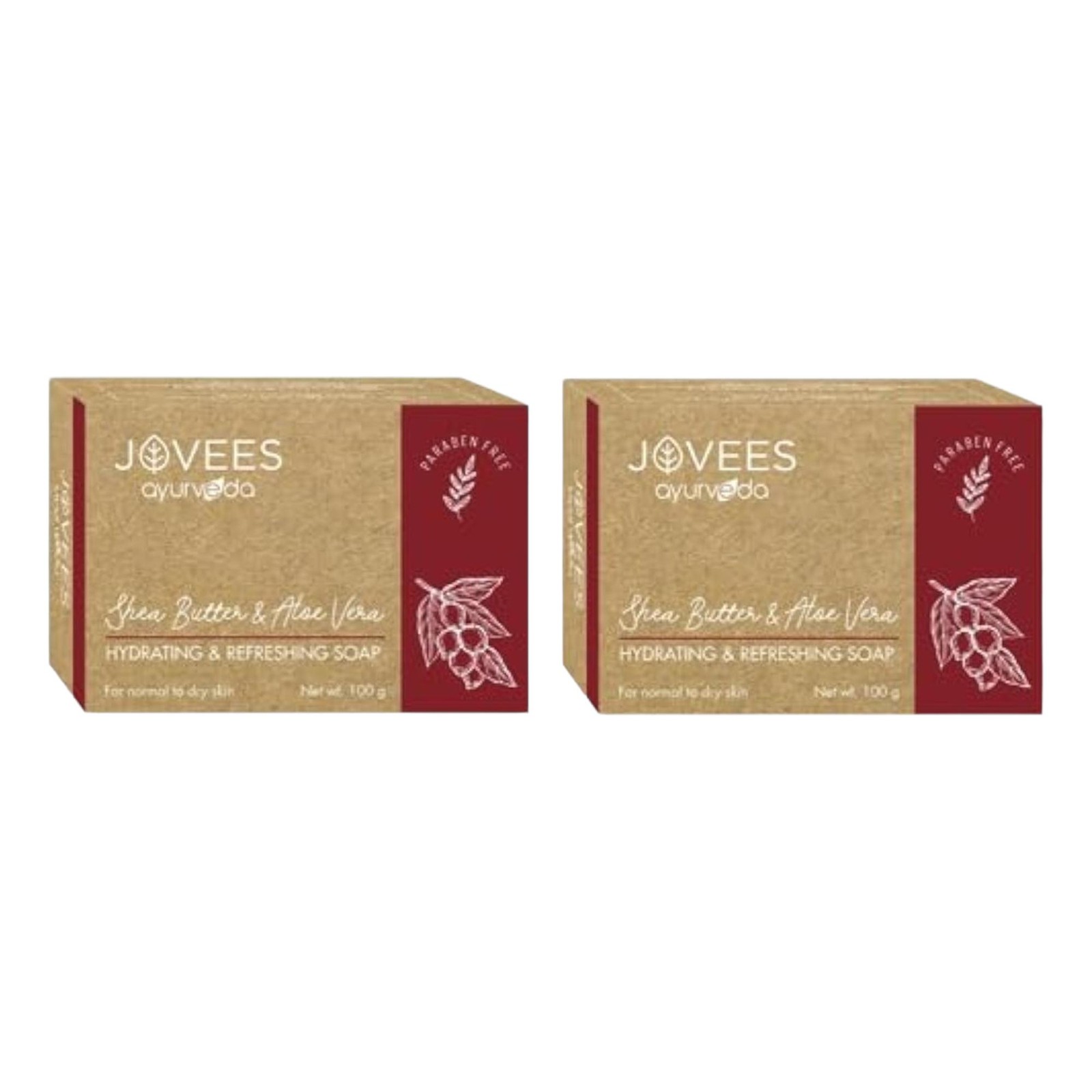 Jovees Herbal Shea Butter & Aloe Vera Hydrating Refreshing Soap 100G Pack of 2