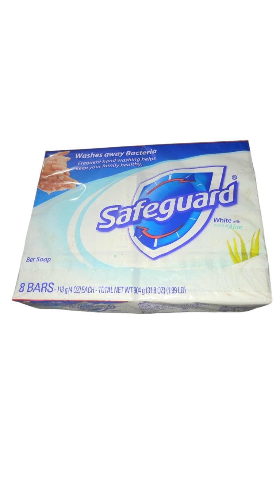 Safe-Guard Antibacterial Soap White with Aloe, 4oz – 8 Bar