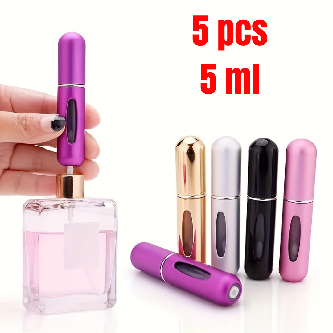 5Pcs Mini Travel Perfume Atomizer Bottle Spray Pump Case Refillable Portable US