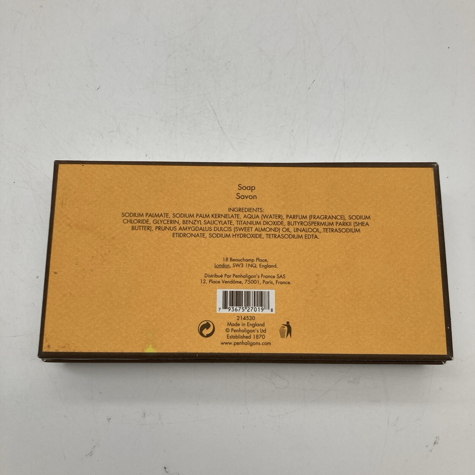 DISCONTINUED SCENT – Penhaligon’s Lily And Spice Soap Box Set – Three 100g Bars
