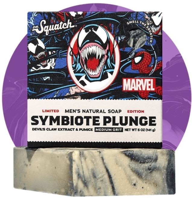 Dr. Squatch Limited Edition Soap Marvel Villains Symbiote Plunge Medium Grit 5oz