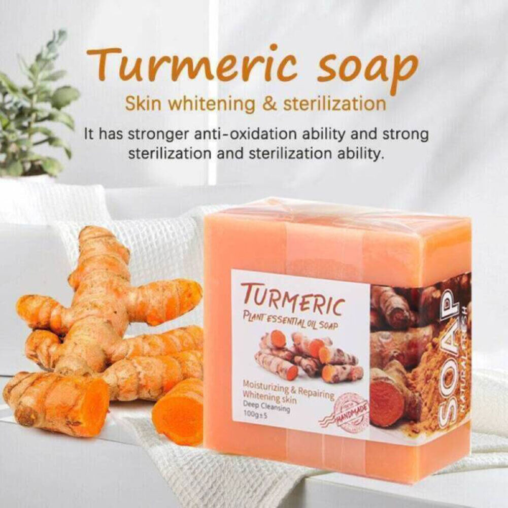 3PCS Tumeric Soap Skin Whitening Dark Spots lightening Acne Brightening Turmeric