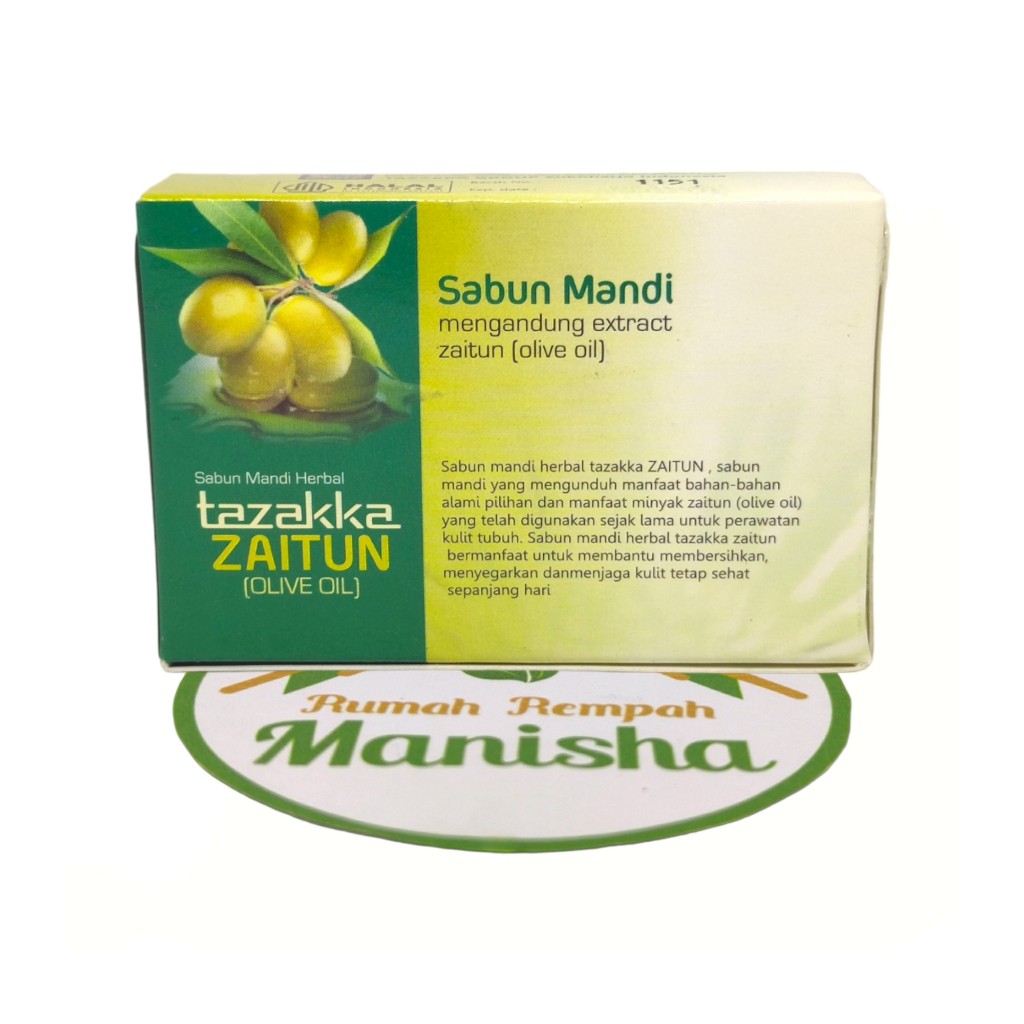 Tazakka Olive Oil Bath Soap Bar 90g Herbal Body Soap Indonesia