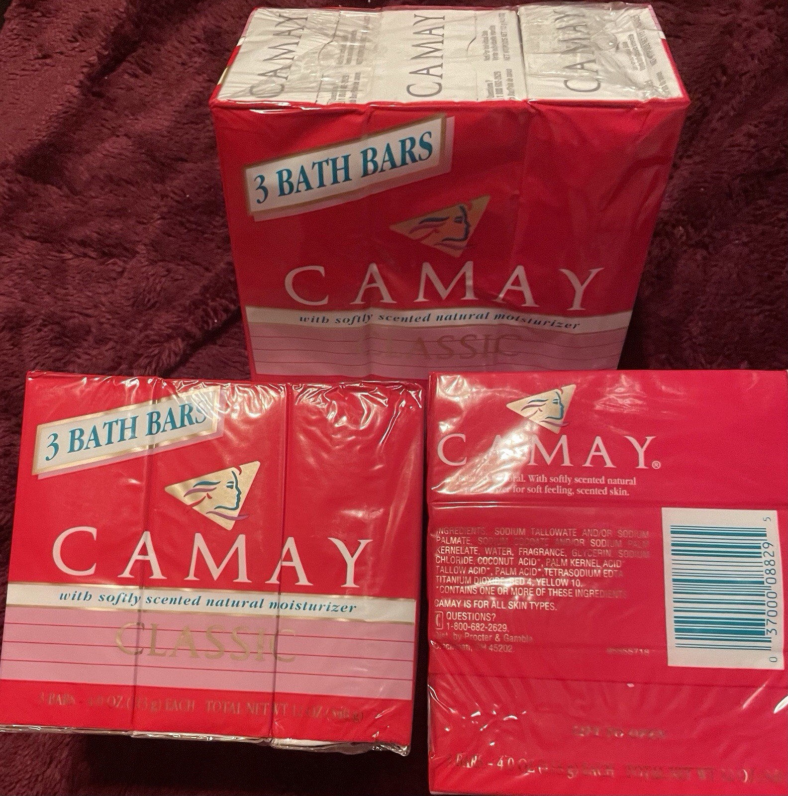 Camay Soap Pink Classic Softly Scented Beauty Bar 3 Packs of (3) bars NEW