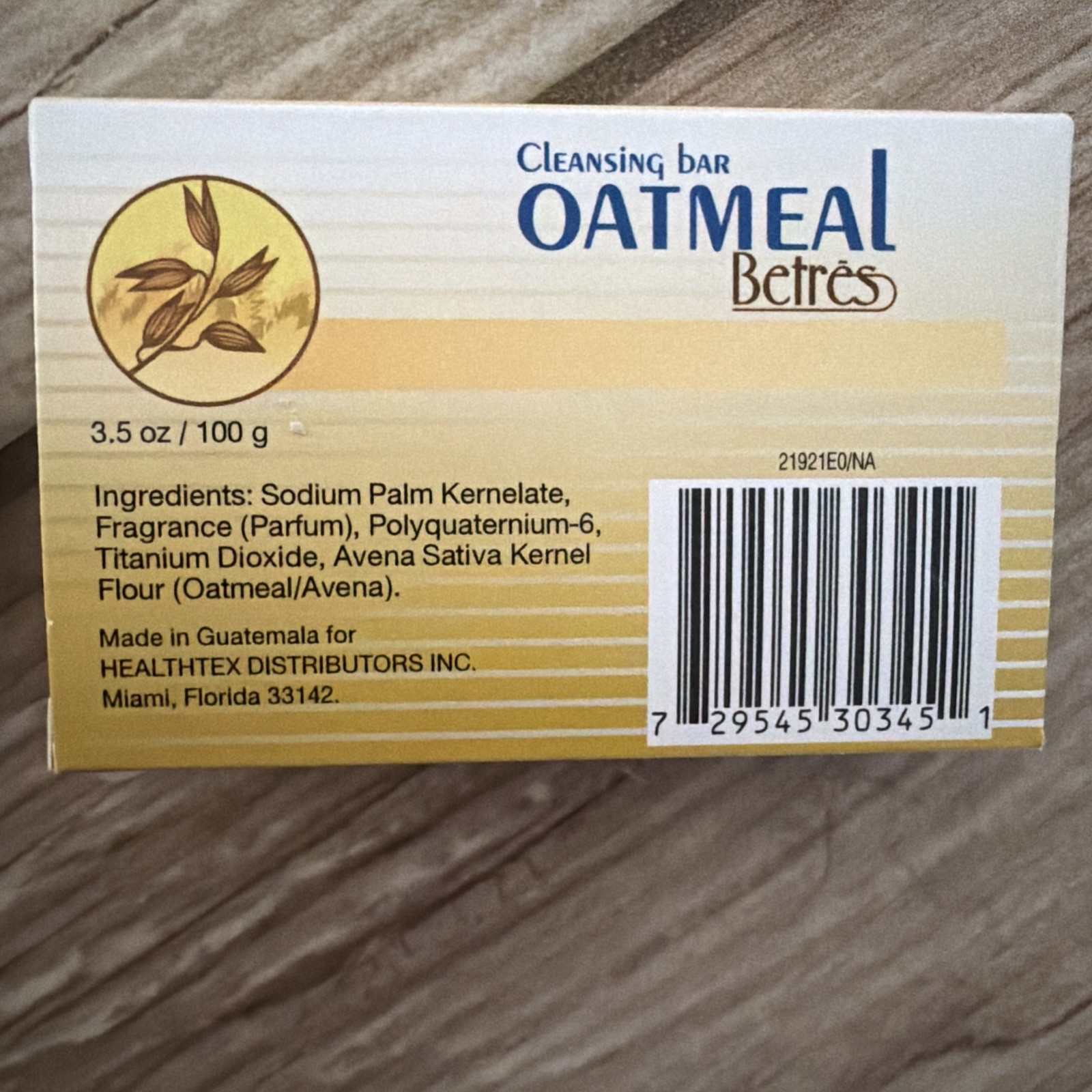 Avena Betres,Oatmeal Jabon Soap 3.50 oz Cleansing Bar ( 4Pack )