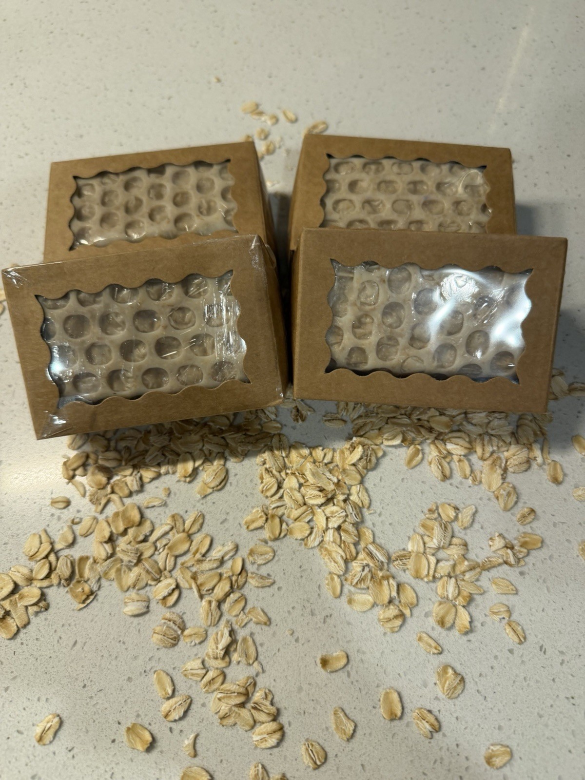 4 Pack- Goat Milk Soap Honey & Oat Bars 4.2 Oz Warm Vanilla Handmade Soap