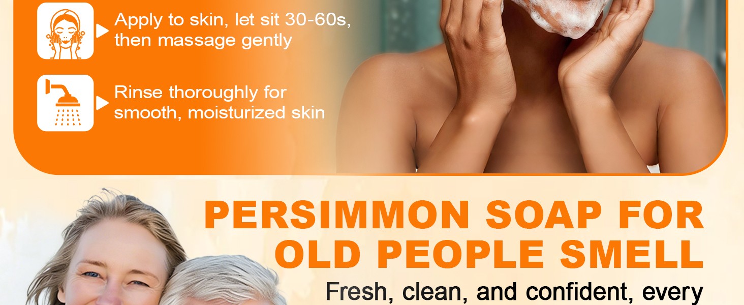 5 PCS Persimmon Soap Bar for Body Odor Control, Natural Deodorant Body Bar Soap