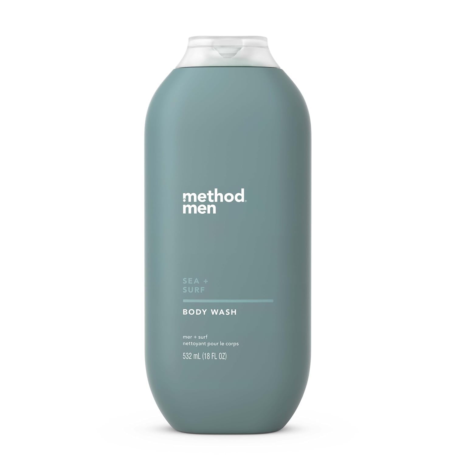 Method Men Body Wash, Sea and Surf Scent, Paraben 18 Fl Oz (Pack of 1), Clear