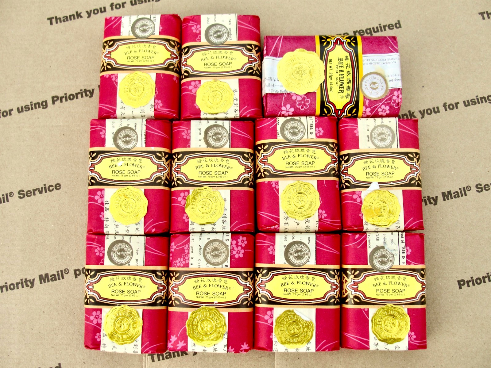 11 Pack Case – Bee & Flower Rose Scent, Vintage Body Soap FREE SHIPPING