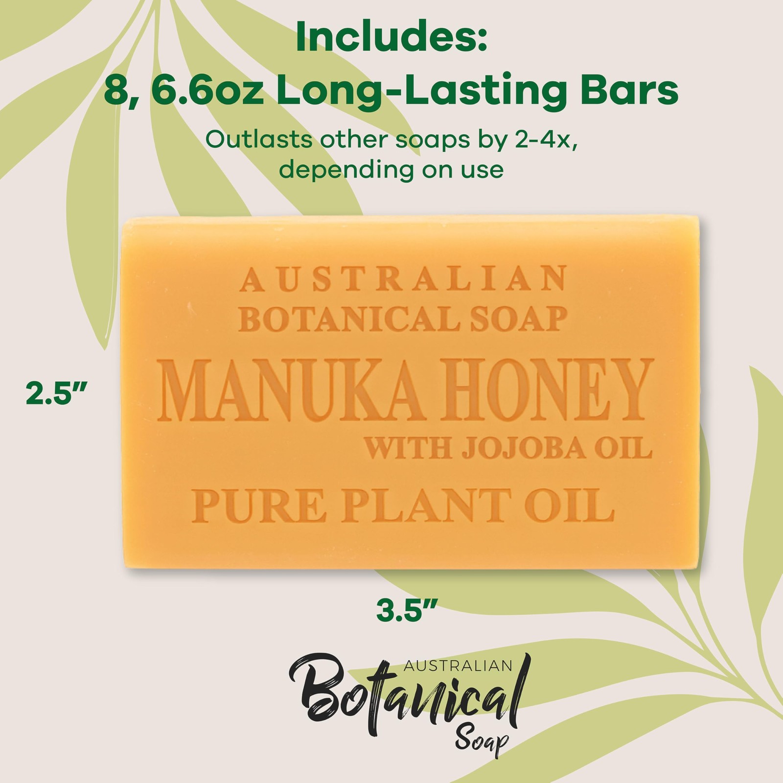 Australian Botanical Soap, 6.6 OZ, Manuka Honey and Jojoba Oil, Triple Milled…