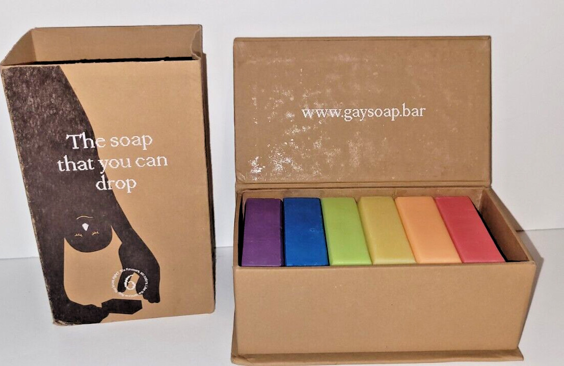 Gay Soap the Soap You Can Drop Rainbow Flag Pride Novelty LGBTQ 6 Bar Set in Box