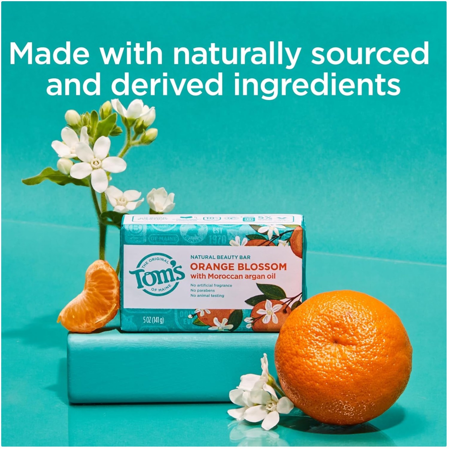 Tom’s of Maine Natural Bar Soap – Orange Blossom, 5 oz x 6