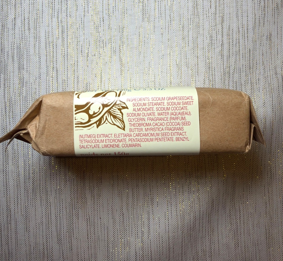 New! Crabtree & Evelyn Naturals Body Bar Cocoa Butter, Nutmeg, Cardamom 5.3oz
