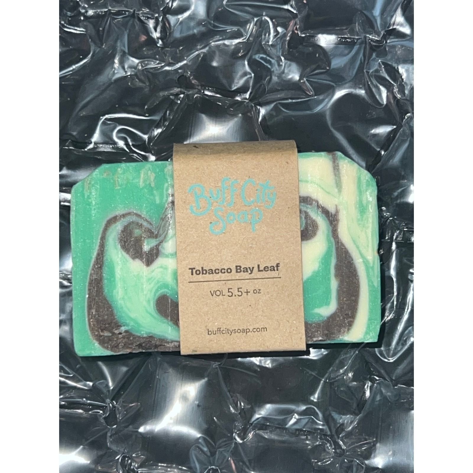 Buff City Soap Tobacco Bay Leaf Bar Soap Unisex 5.5oz Green New Swirled Design