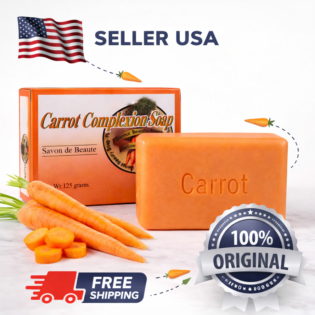 Carrot Complexion Soap 3 Bars Skin Brightening Cleansing Soap Savon de Beaute