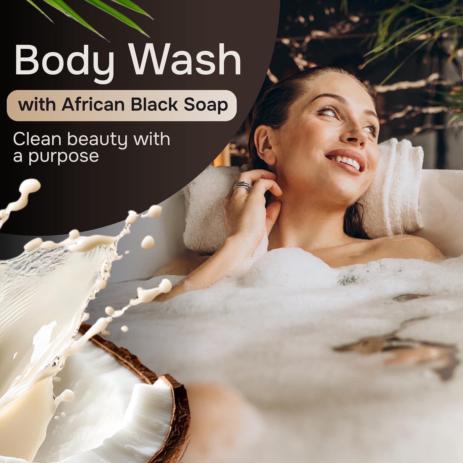 Natural Wunderz African Black Soap Body Wash, 12 oz – 12 Fl Oz (Pack of 1)