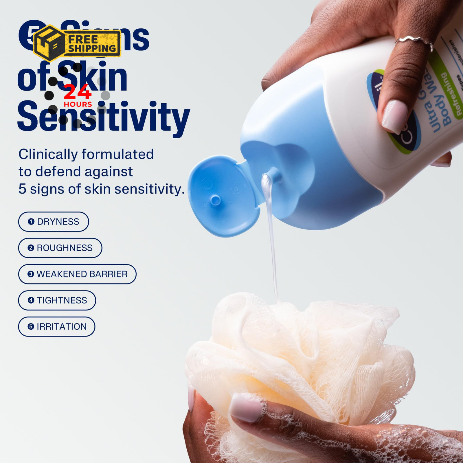 Cetaphil Ultra Gentle Refreshing Body Wash, 16.9 Fl Oz (Pack of 1), No Colour